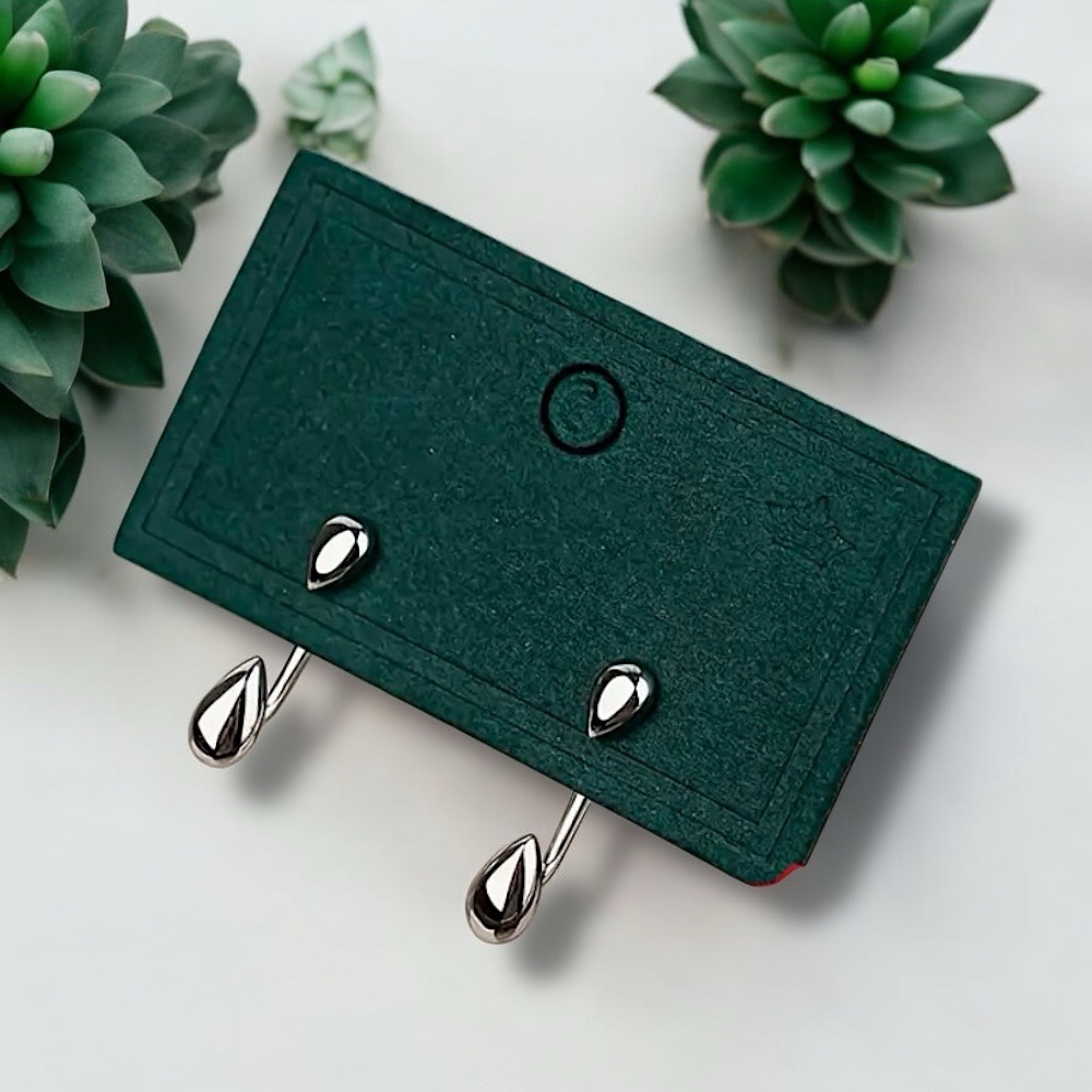 .925 SILVER 2PC teardrop twill design hypoallergenic